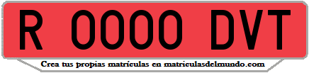 Ejemplo matrícula de remolque de España serie DVT