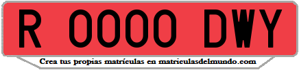 Ejemplo matrícula de remolque de España serie DWY