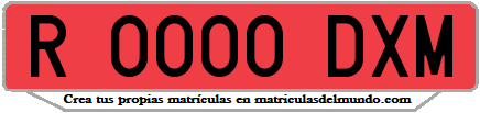 Ejemplo matrícula de remolque de España serie DXM