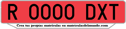 Ejemplo matrícula de remolque de España serie DXT
