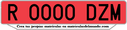 Ejemplo matrícula de remolque de España serie DZM
