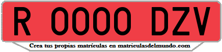 Ejemplo matrícula de remolque de España serie DZV