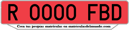 Ejemplo matrícula de remolque de España serie FBD