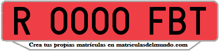 Ejemplo matrícula de remolque de España serie FBT