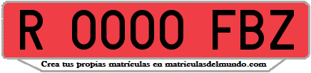 Ejemplo matrícula de remolque de España serie FBZ