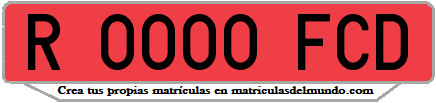 Ejemplo matrícula de remolque de España serie FCD