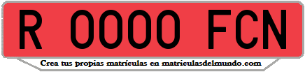 Ejemplo matrícula de remolque de España serie FCN