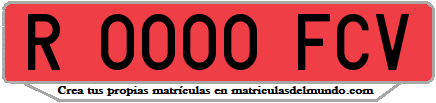 Ejemplo matrícula de remolque de España serie FCV