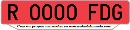 Ejemplo matrícula de remolque de España serie FDG