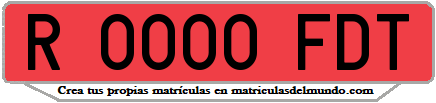 Ejemplo matrícula de remolque de España serie FDT