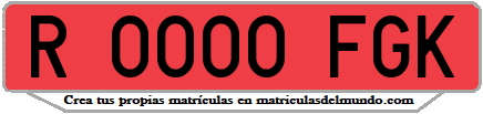 Ejemplo matrícula de remolque de España serie FGK