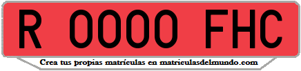 Ejemplo matrícula de remolque de España serie FHC