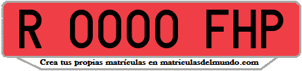 Ejemplo matrícula de remolque de España serie FHP