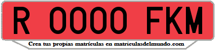 Ejemplo matrícula de remolque de España serie FKM