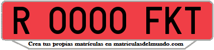 Ejemplo matrícula de remolque de España serie FKT