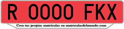 Ejemplo matrícula de remolque de España serie FKX