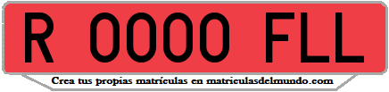 Ejemplo matrícula de remolque de España serie FLL