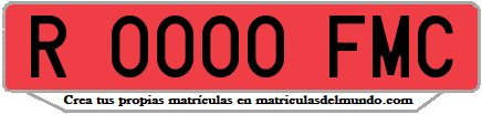 Ejemplo matrícula de remolque de España serie FMC
