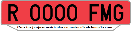 Ejemplo matrícula de remolque de España serie FMG