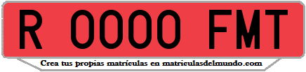 Ejemplo matrícula de remolque de España serie FMT