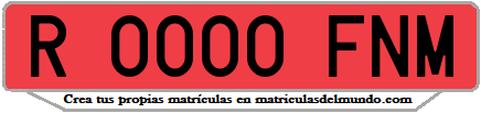 Ejemplo matrícula de remolque de España serie FNM