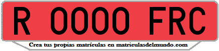 Ejemplo matrícula de remolque de España serie FRC