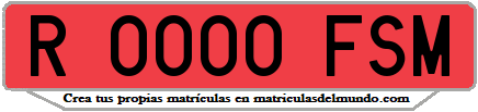 Ejemplo matrícula de remolque de España serie FSM