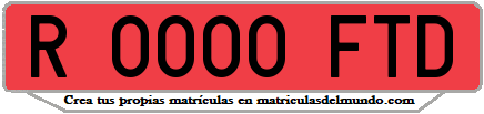 Ejemplo matrícula de remolque de España serie FTD