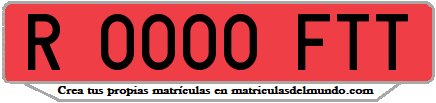Ejemplo matrícula de remolque de España serie FTT