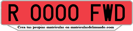 Ejemplo matrícula de remolque de España serie FWD