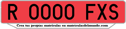 Ejemplo matrícula de remolque de España serie FXS