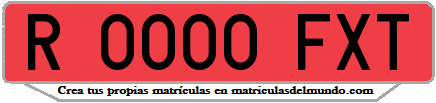 Ejemplo matrícula de remolque de España serie FXT