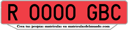 Ejemplo matrícula de remolque de España serie GBC