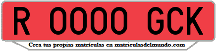Ejemplo matrícula de remolque de España serie GCK