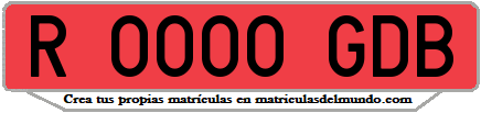Ejemplo matrícula de remolque de España serie GDB