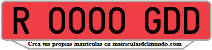 Ejemplo matrícula de remolque de España serie GDD