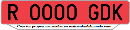 Ejemplo matrícula de remolque de España serie GDK