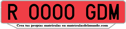 Ejemplo matrícula de remolque de España serie GDM