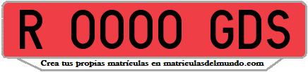 Ejemplo matrícula de remolque de España serie GDS