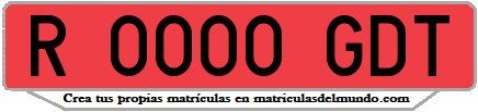 Ejemplo matrícula de remolque de España serie GDT
