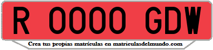 Ejemplo matrícula de remolque de España serie GDW