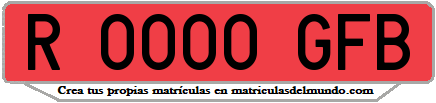 Ejemplo matrícula de remolque de España serie GFB