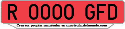 Ejemplo matrícula de remolque de España serie GFD