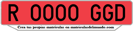 Ejemplo matrícula de remolque de España serie GGD