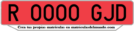 Ejemplo matrícula de remolque de España serie GJD