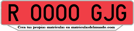 Ejemplo matrícula de remolque de España serie GJG