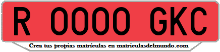 Ejemplo matrícula de remolque de España serie GKC