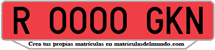 Ejemplo matrícula de remolque de España serie GKN