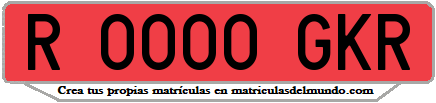 Ejemplo matrícula de remolque de España serie GKR