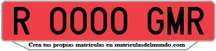Ejemplo matrícula de remolque de España serie GMR